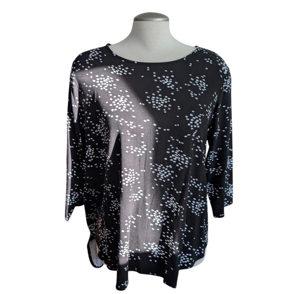 Philosophy NWT Black &  White Flowy Blouse size 1X Office
